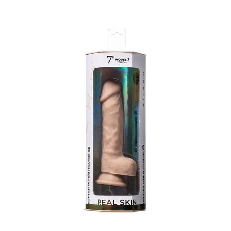 Телесный фаллоимитатор на присоске Real Skin Model 1 - 17,8 см.